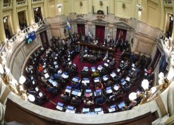 Recinto Senado presidido por Cristina Fernandez de Kirchner